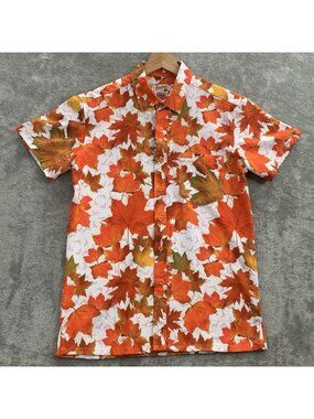 Retro Rifle Shirt Mens XS Rule #1 Fight Club Maple Leaves Brad Pitt Tyler Durden